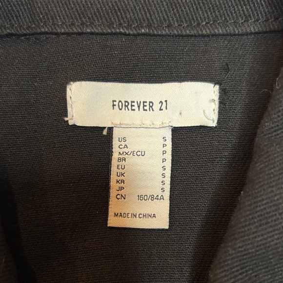 Forever 21 Black Boho Western Festival Studded Fringe Denim Shirt Size S - Picture 2 of 6